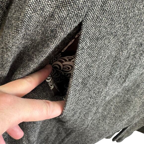 CAbi Wool Blend Shakespeare Tweed Brown Single Breasted Buttoned Pea Coat Size 4 - Picture 4 of 8